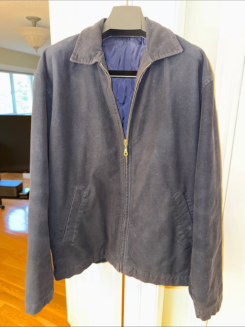 Burton Navy Zip-Up Bomber Jacket